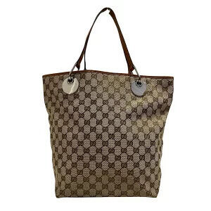 Gucci Brown Handbag Bag Canvas Tote GG